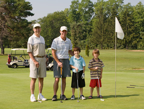 Family Playing Golf
