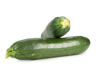 Zucchinis isolated on white.