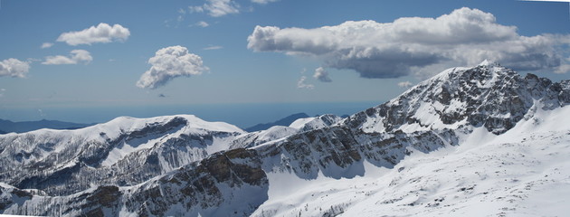 Naklejka premium Neige et mer Méditerranée
