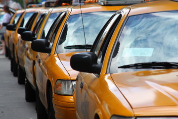 New-York, file de taxis