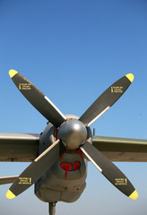 Naklejka na ściany i meble Airplane propeller from a military transport plane