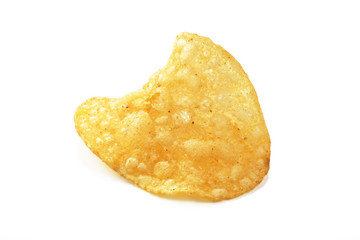 Kartoffel Chip vor weißem Hintergrund
