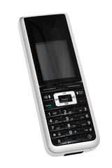 Modern mobile phone on a white background