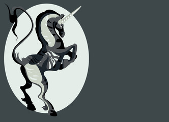 vector image of unicorn on grey background