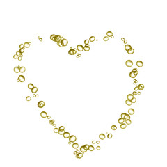 champagne bubbles in the shape of a heart