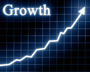 Arrow graph going up with growth written on it