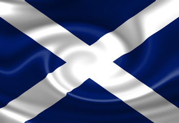 Scottish flag waving in the wind