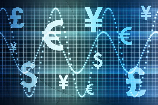 Blue World Currencies Business Abstract Background Wallpaper