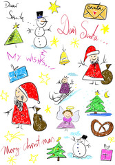 Christmas vector illustration like child draw