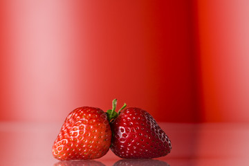 strawberry on red