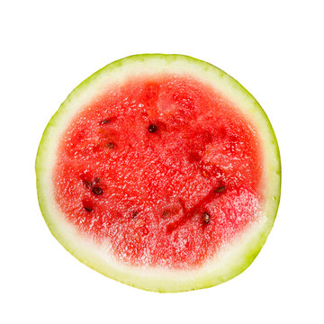 Red watermelon isolated on white.