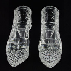 Two crystal glass slippers
