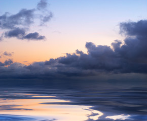 clouds water and sunset