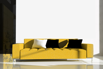 Furniture in a modern interior 3d image
