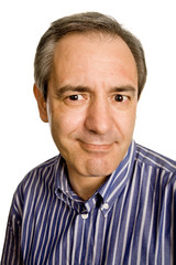 Fototapeta premium mature casual man portrait, isolated on white