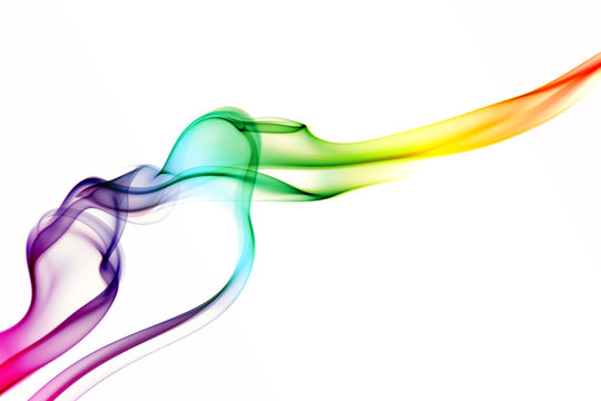 colored smoke series shot on white background