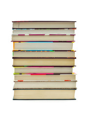 Stack of books isolated on white background