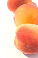 peaches isolated on white