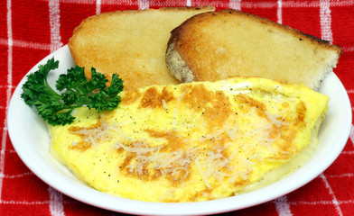 Omelet and Rye Toast Breakfast