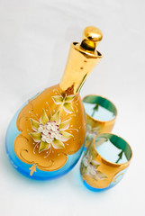 Light blue Venetian glass set