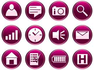 Gadget icons set. Purple - white palette. Vector illustration.