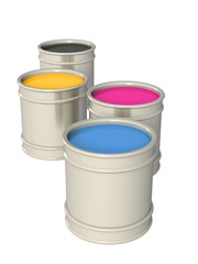 Conceptual image -  palette CMYK. Object over white