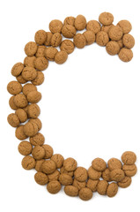 Little ginger nuts in the form of the letter C.