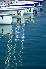 sailboats in marina / beautiful reflections