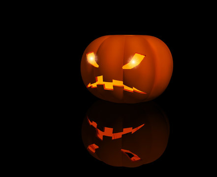 Symbol of a Halloween - bright 3d pumpkin