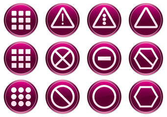 Gadget icons set. Purple - white palette. Vector illustration.
