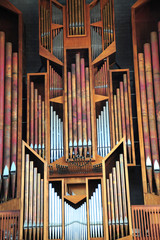 Pipe organ in a place of worship.