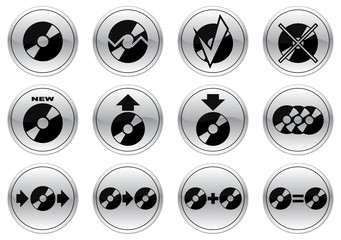 Gadget icons set. Gray - black palette. Vector illustration.