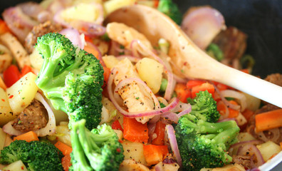 vegetarian meatballs and chicken - the healthy option