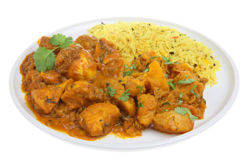 Chicken Bengal with Bombay aloo and lemon rice