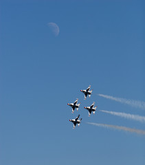 Thunderbirds with moon in background