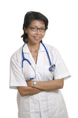 Doctor or Nurse standing with white background