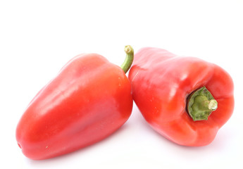 two peppers isolated on white