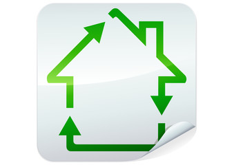 Sticker maison et recyclage (détouré)