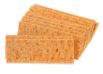 slices of crisp bread isolated on white,