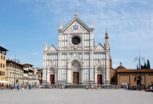 Cathedral in Florence. The Santa Croce Basilica