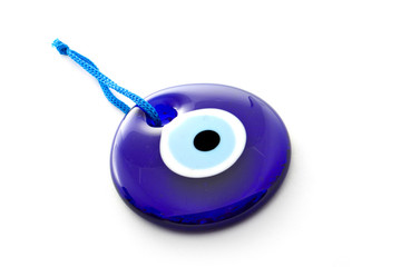 blue bead (worn to avert the evil eye)