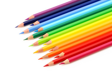 Color pencils isolated on a white background