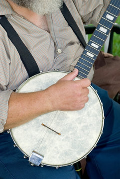 Close-up Playing Banjo