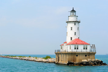 Fototapeta na wymiar Lighthouse at Navy Pier in Chicago