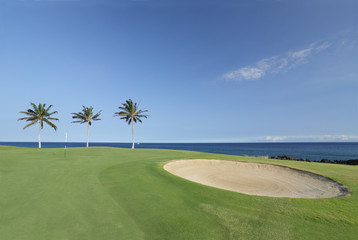 Golf Course on Ocean Shore of Kona Island, HI
