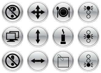 Gadget icons set. Gray - black palette. Vector illustration.