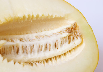 Half of ripe juicy melon. A closeup