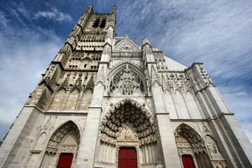 Fototapeta na wymiar Beautiful gothic Cathedral of Saint Etienne in Auxerre, France