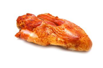 single chicken wing over white