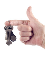 object on white - Key on hand